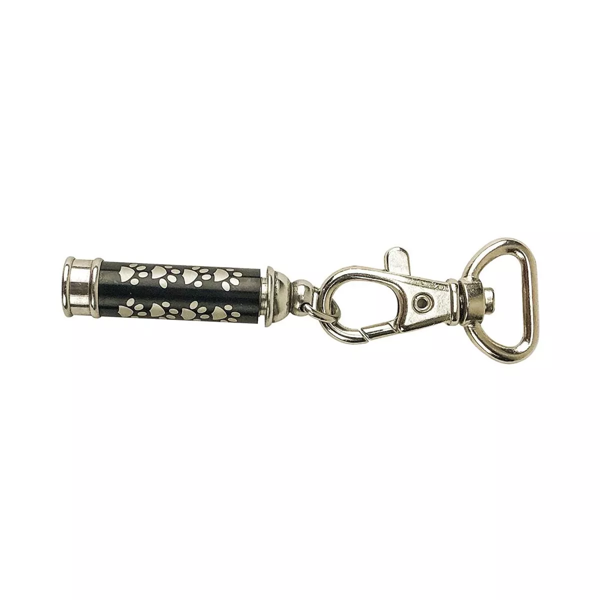 Midlee Pet Urn Charm Keepsake- Black with Stainless Paw Prints