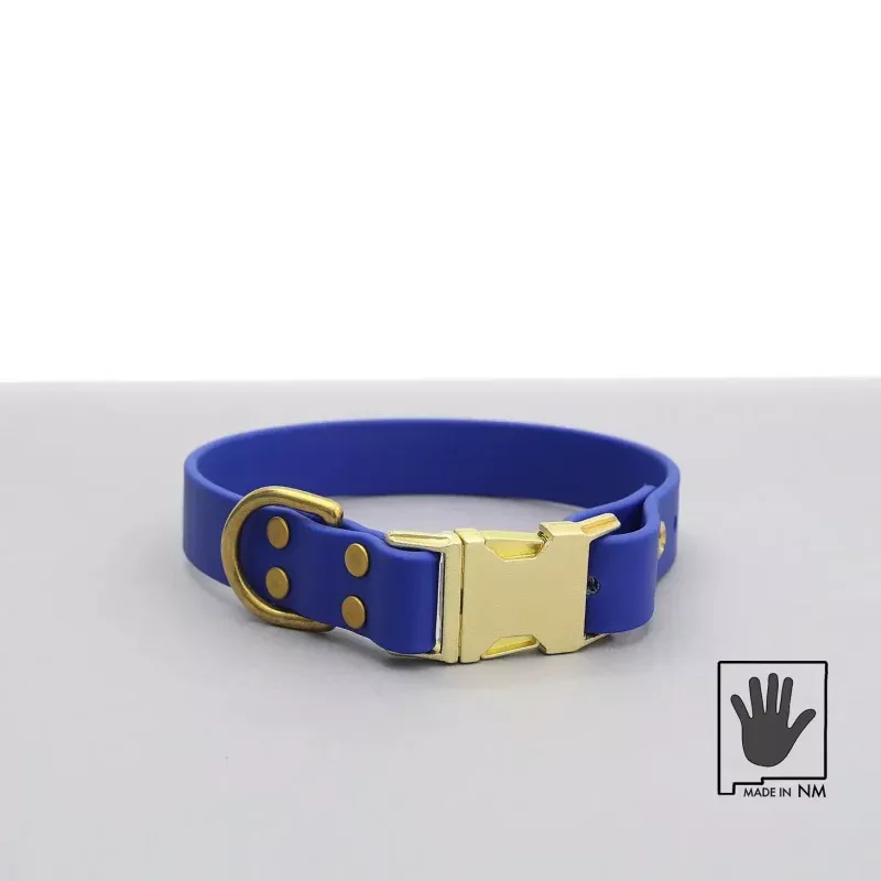Mimi Green Waterproof Collar, Blues Cloud/Brass
