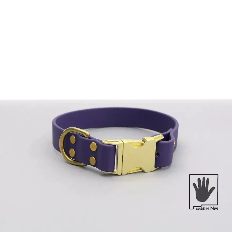 Mimi Green Waterproof Collar, Purples Lavender/Brass