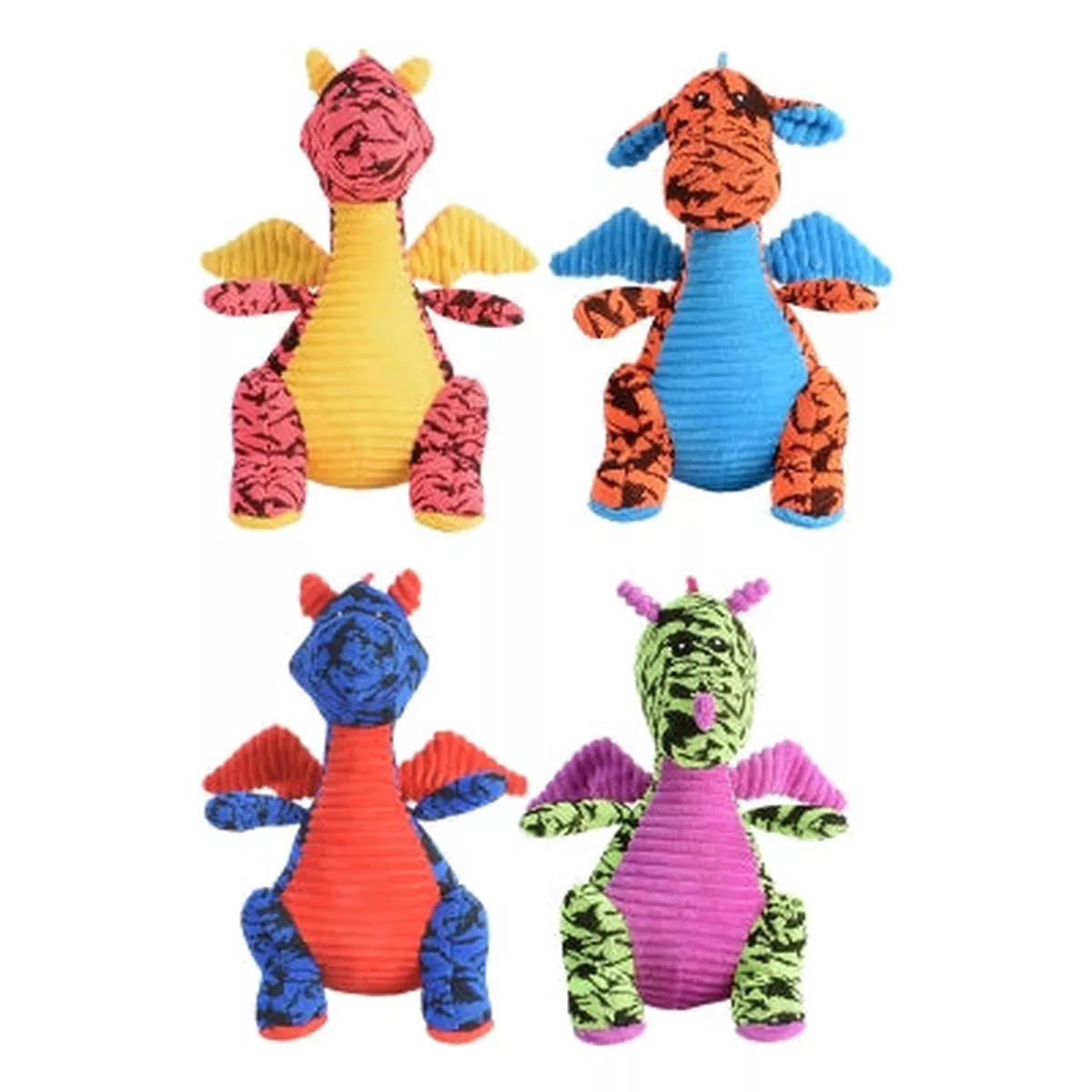 Multipet Dragon Plush Dog Toy, Assorted