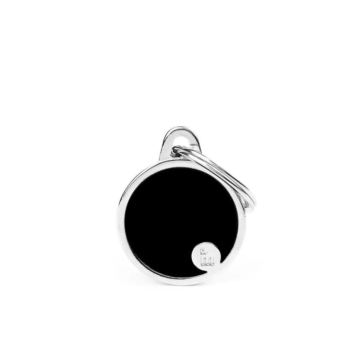 MyFamily Basic Handmade Circle Pet ID Tag, Black