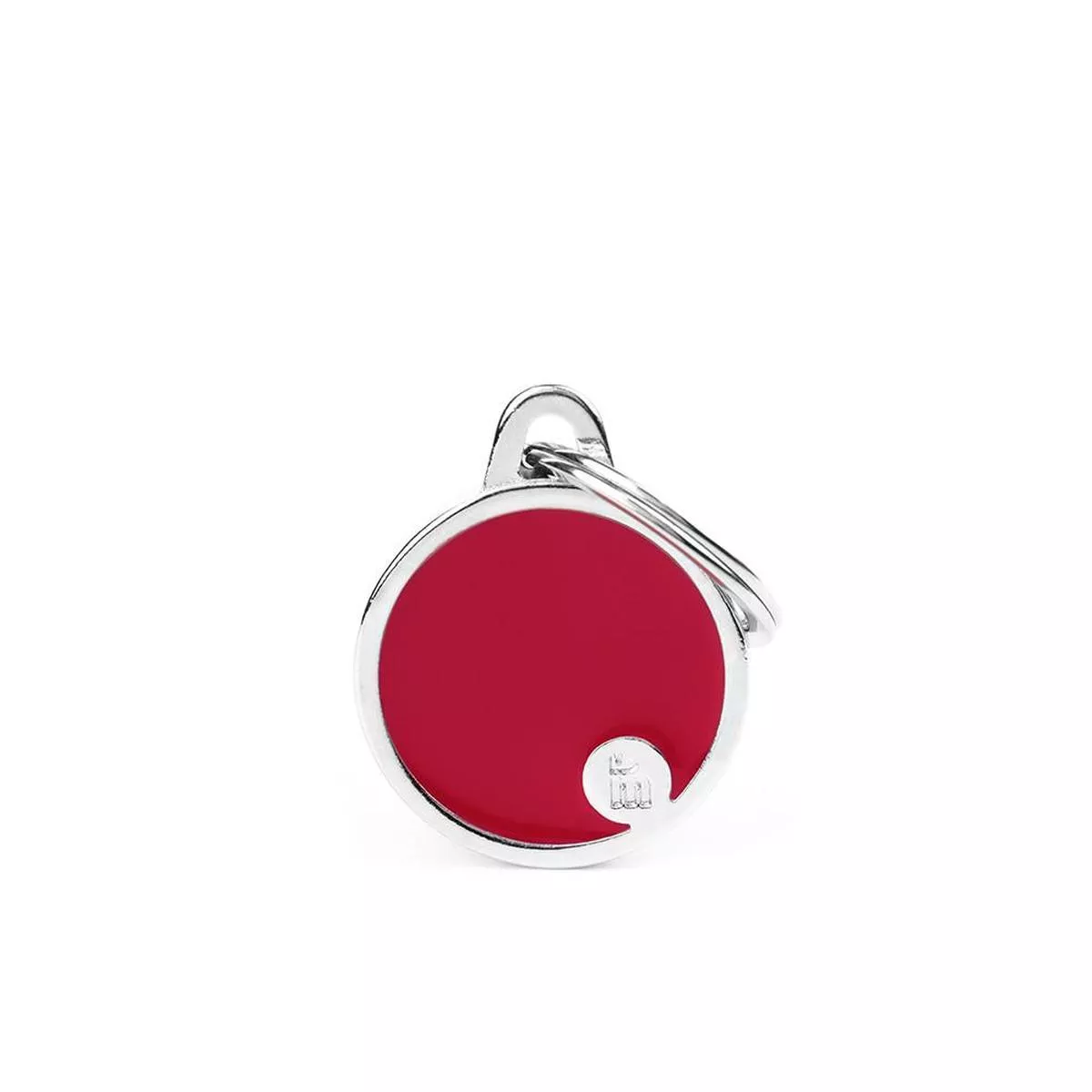 MyFamily Basic Handmade Circle Pet ID Tag, Red