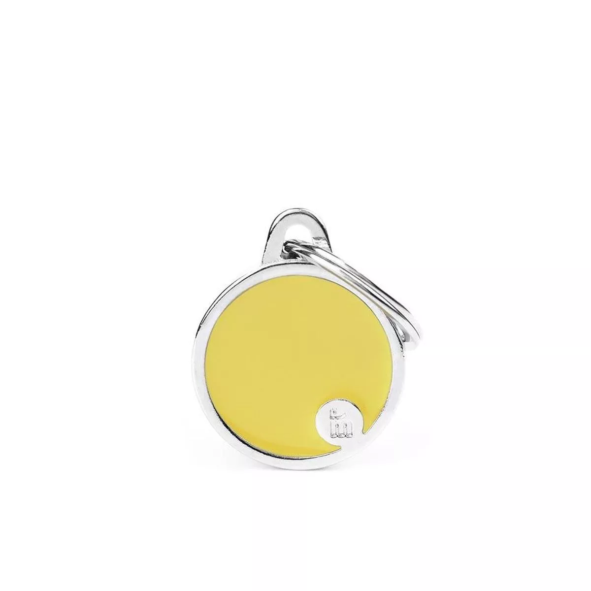 MyFamily Basic Handmade Circle Pet ID Tag, Yellow