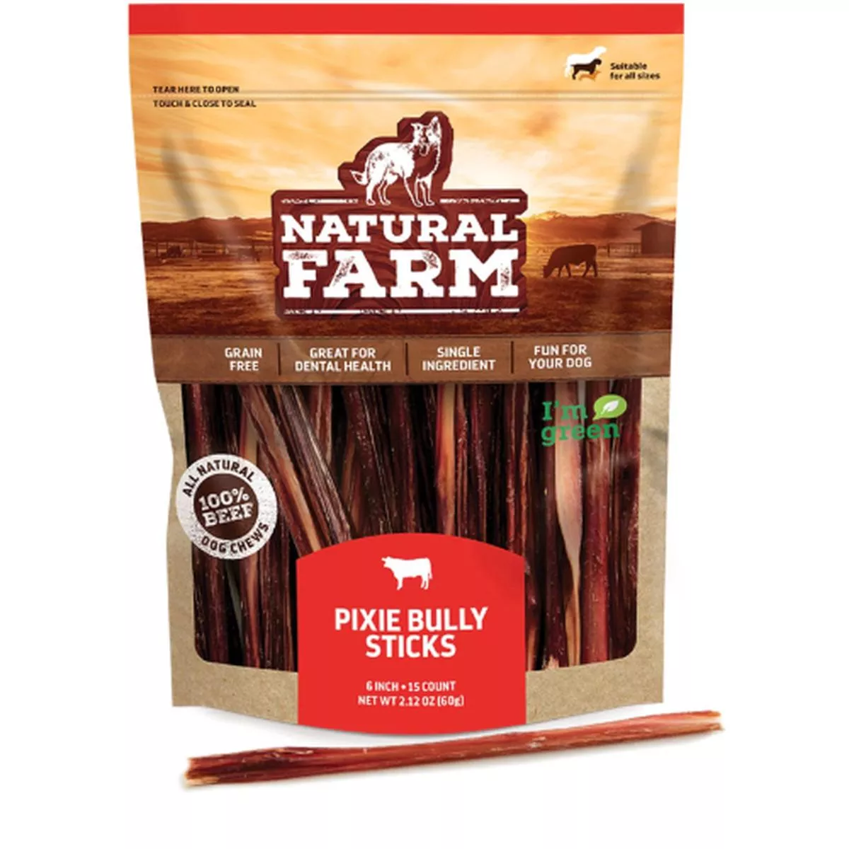 Natural Farm Odor Free Pixie Bully Sticks 6″ 15pk
