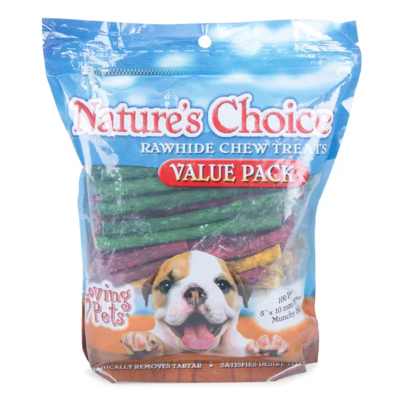 Nature's Choice Rawhide Munchy Sticks Value Pack Assorted