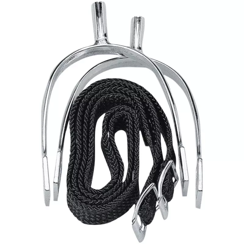 Never Rust Spurs with Straps, Pair