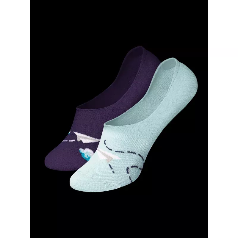 No Show Socks Paper Planes & Clouds
