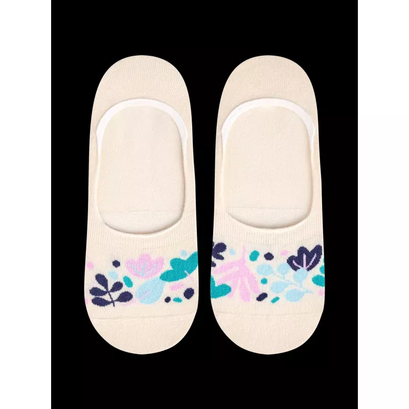 No Show Socks Turquoise Leaves