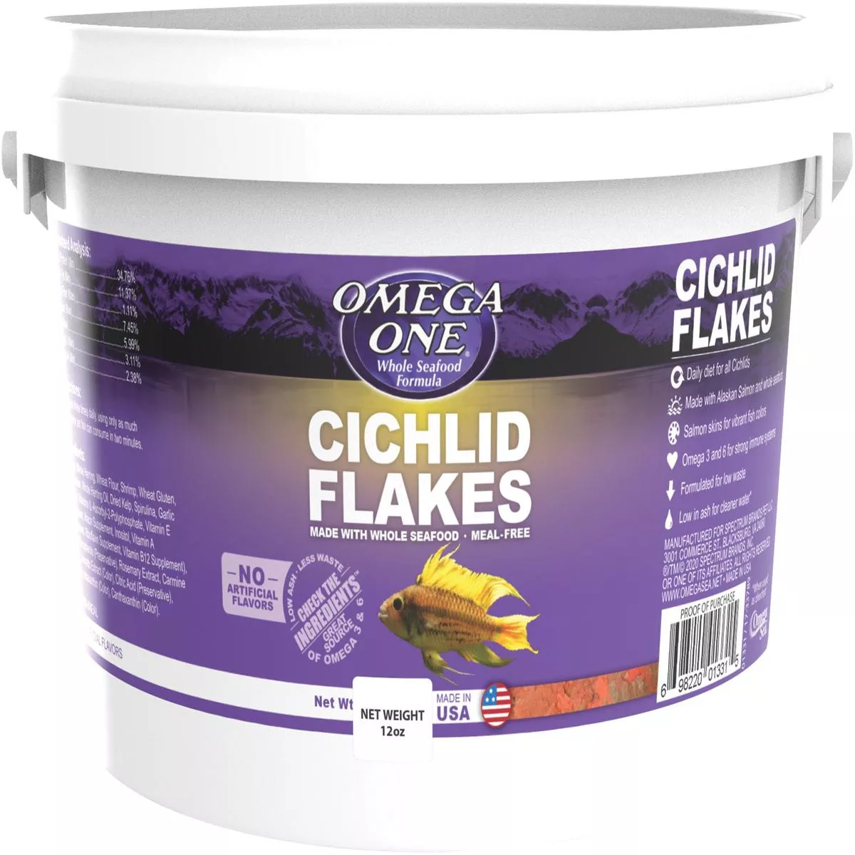 Omega One Cichlid Flake – 12 OZ