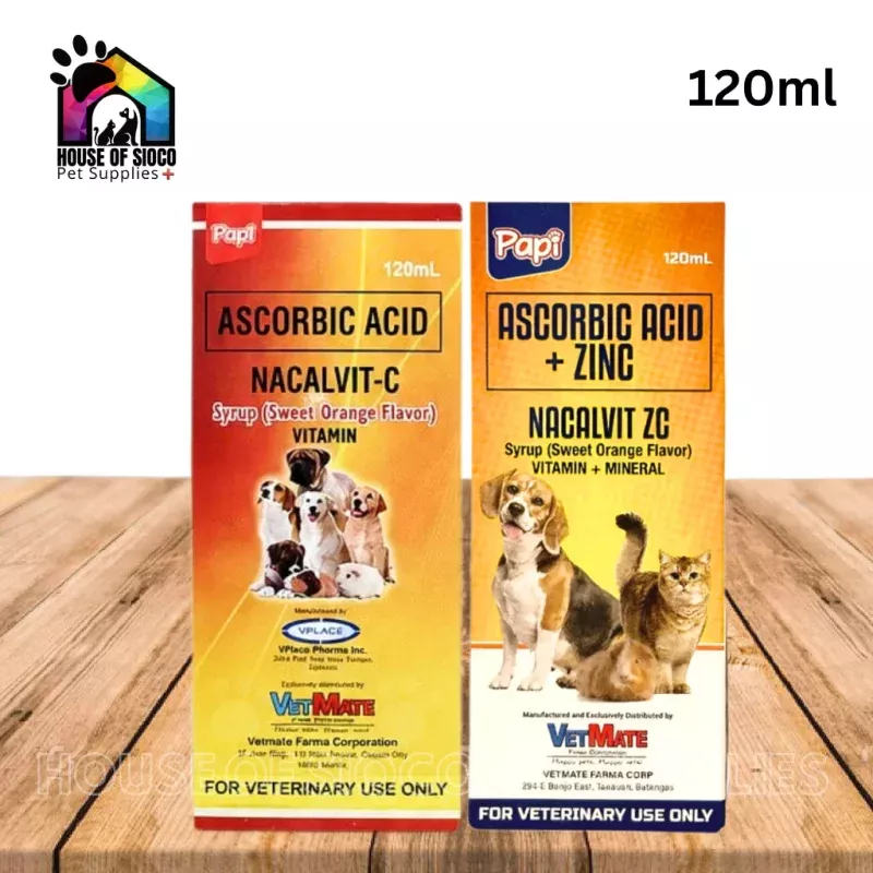 Papi Ascorbic Acid Nacalvit-C & ZC For Pets 120ml
