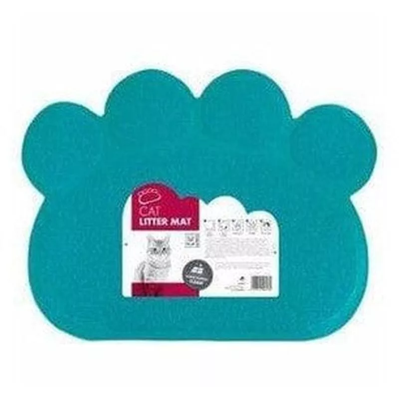 PAW CAT LITTER MAT BLUE