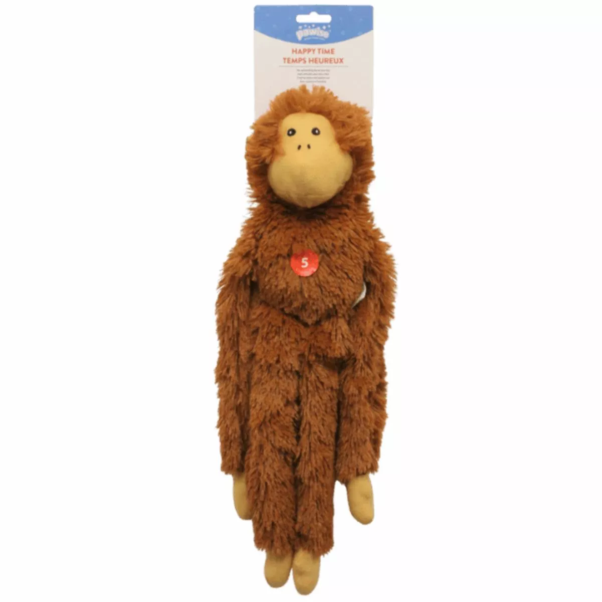 Pawise Spike Plush Monkey Dog Toy