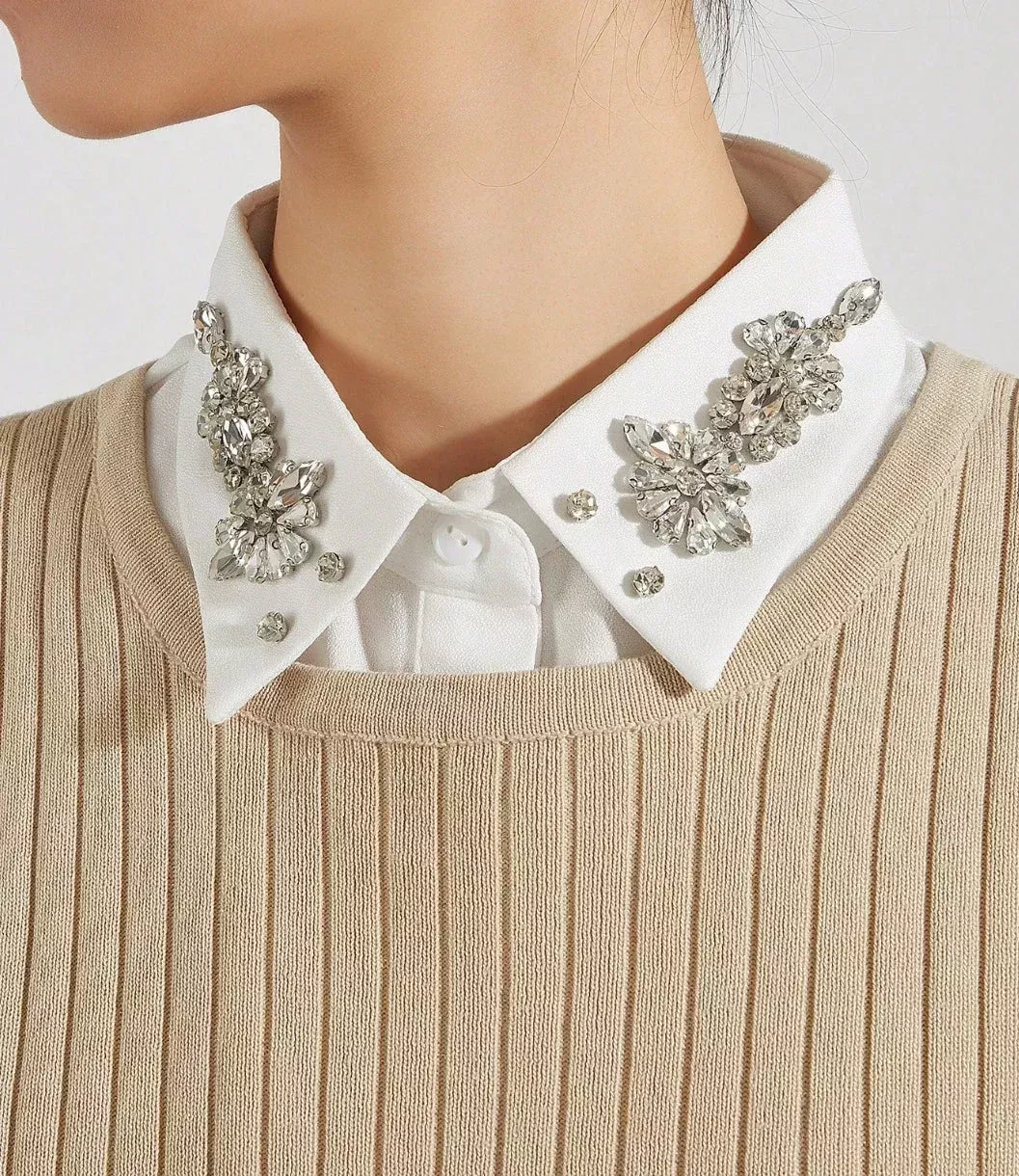 Pearl Studded Clear Detachable Collar