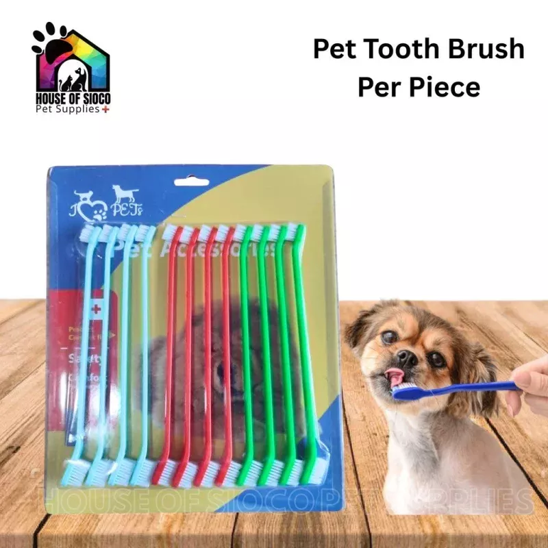 Pet 2-Sided Toothbrush Red