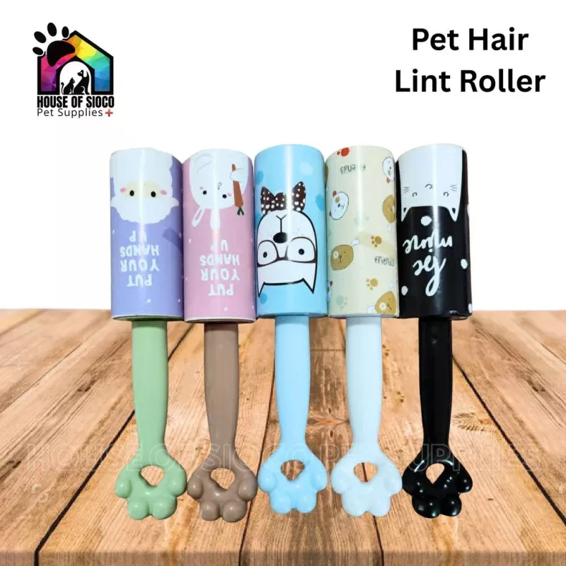 Pet Hair Lint Roller With Cute Paw Handle Design (Assorted)