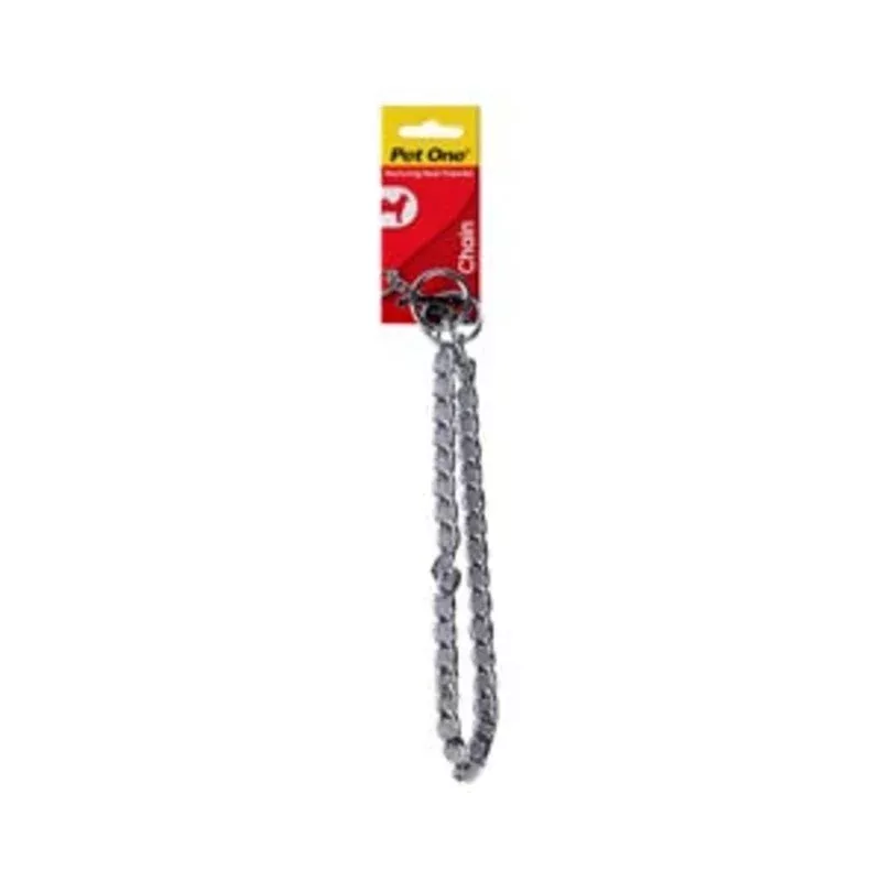 Pet One – Check Chain Collar Silver