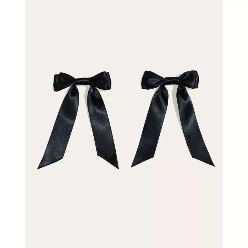 Petite Bow Clips - Midnight Black