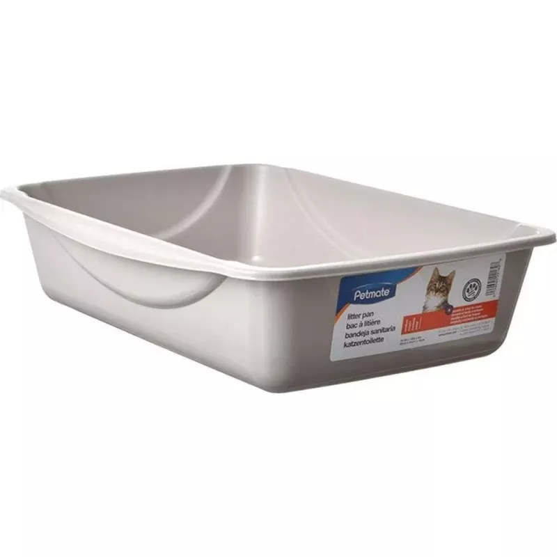 Petmate Open Cat Litter Box- Mouse Grey