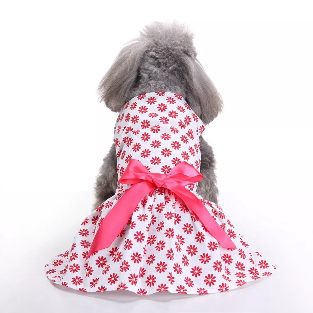 Pink Flower Pet Clothes White