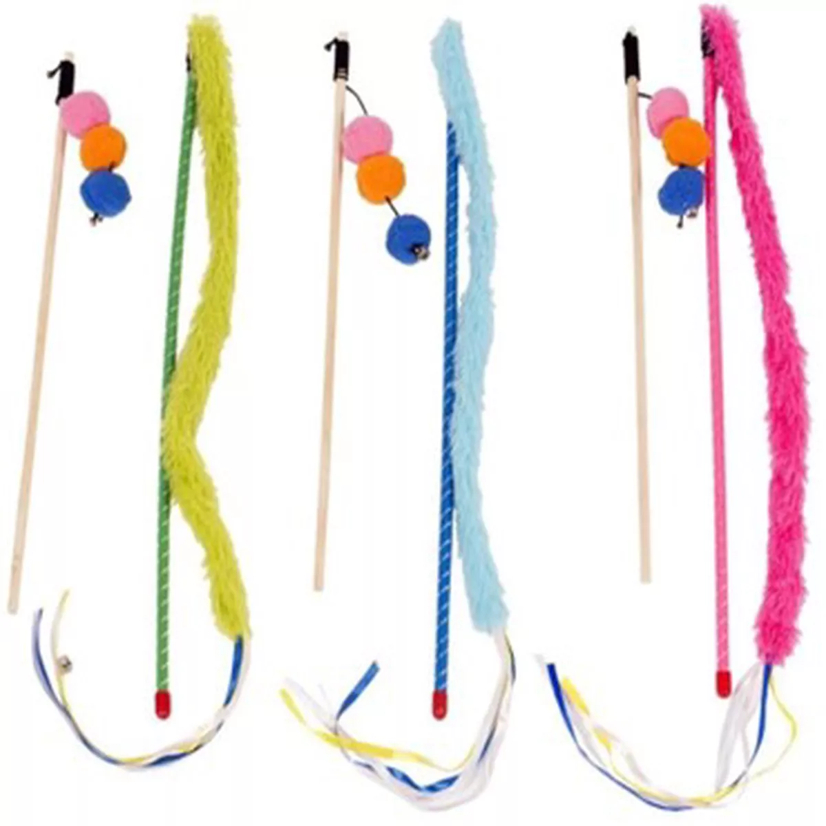 PLAYING ROD SET PLUSH TAIL & BALLS MIX
