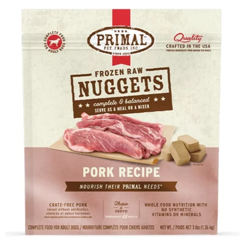 Primal Dog Raw Pork Nuggets 3lb