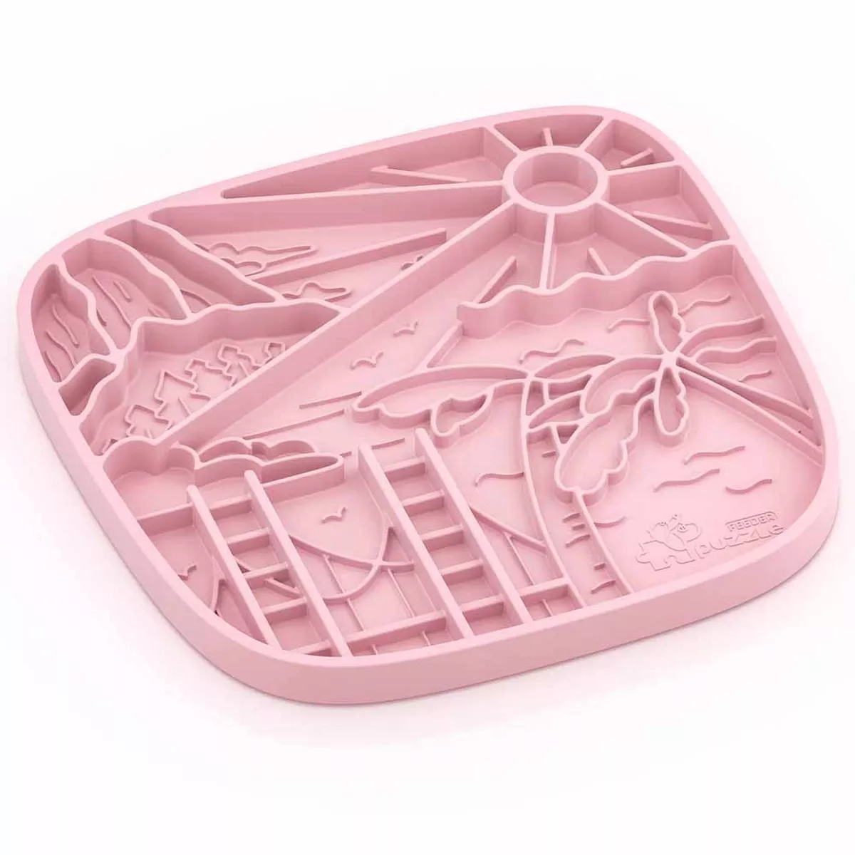 Puzzle Feeder Interactive Dog Lick Mat (California Pink)