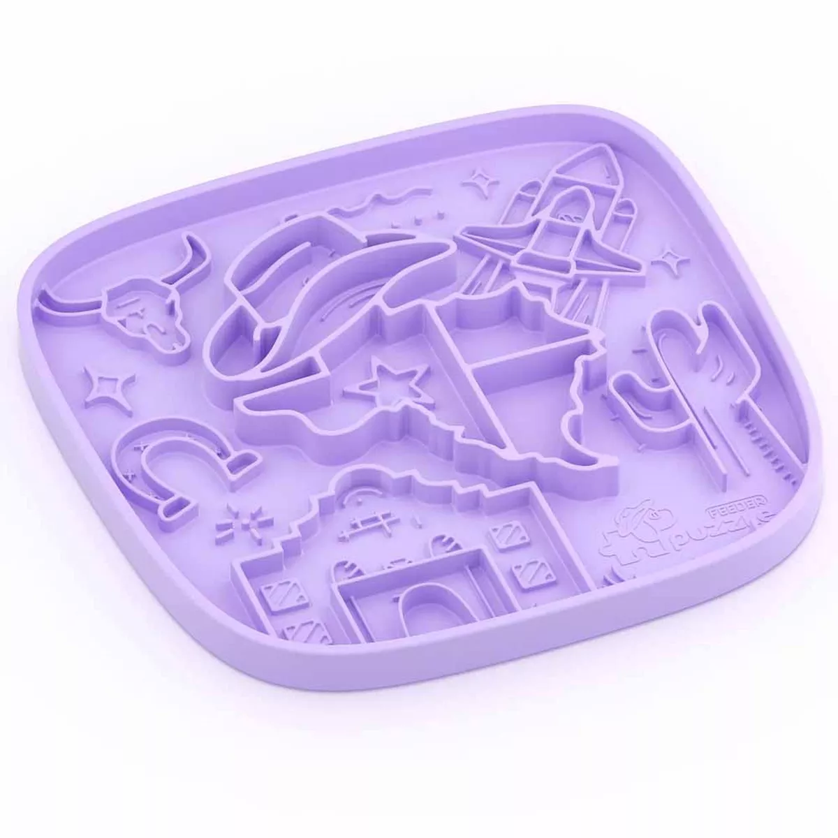 Puzzle Feeder Interactive Dog Lick Mat (Texas Purple)