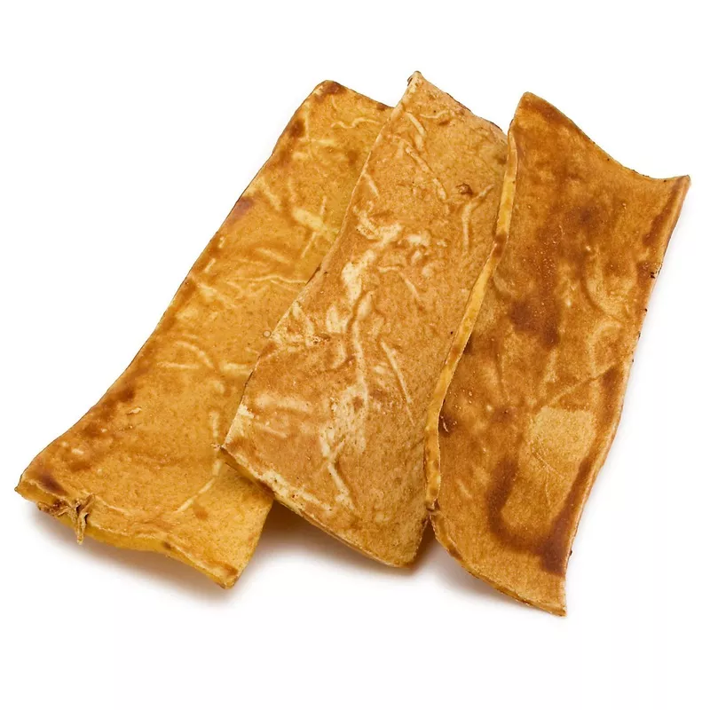 The Rawhide Express Beefhide Chew Chips Peanut Butter Flavored 1 Pound Bag