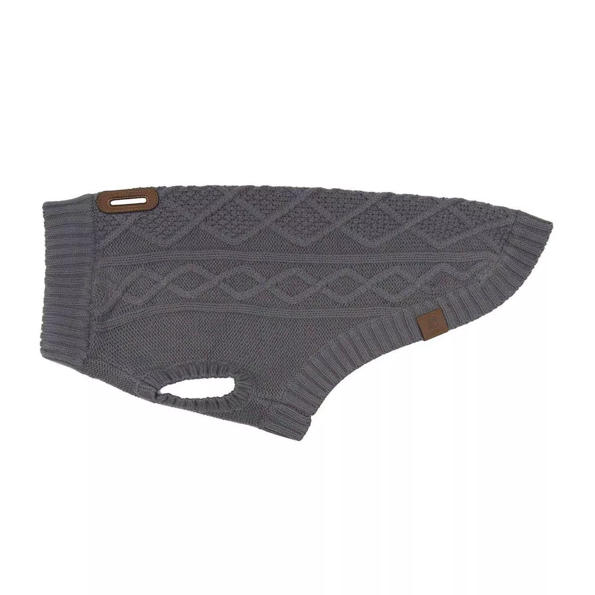 RC Pets Cable Dog Sweater, Charcoal