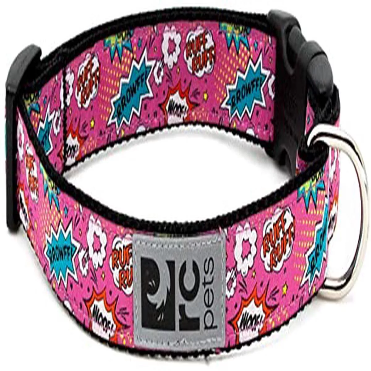 RC Pets Clip Dog Collar, Pink Comic Sounds