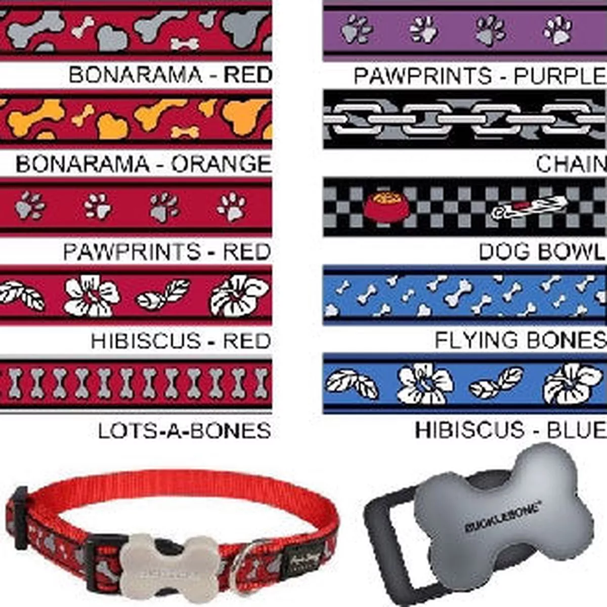 Red Dingo Dog Collar Pattern Design Large Chain Design