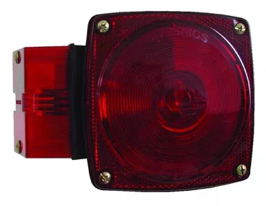 Red Sumbersible Universal Mount Combination Tail Light; Driver Side