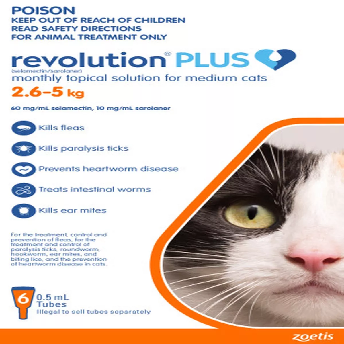 Revolution PLUS Flea, Tick & Worming Cats - Orange