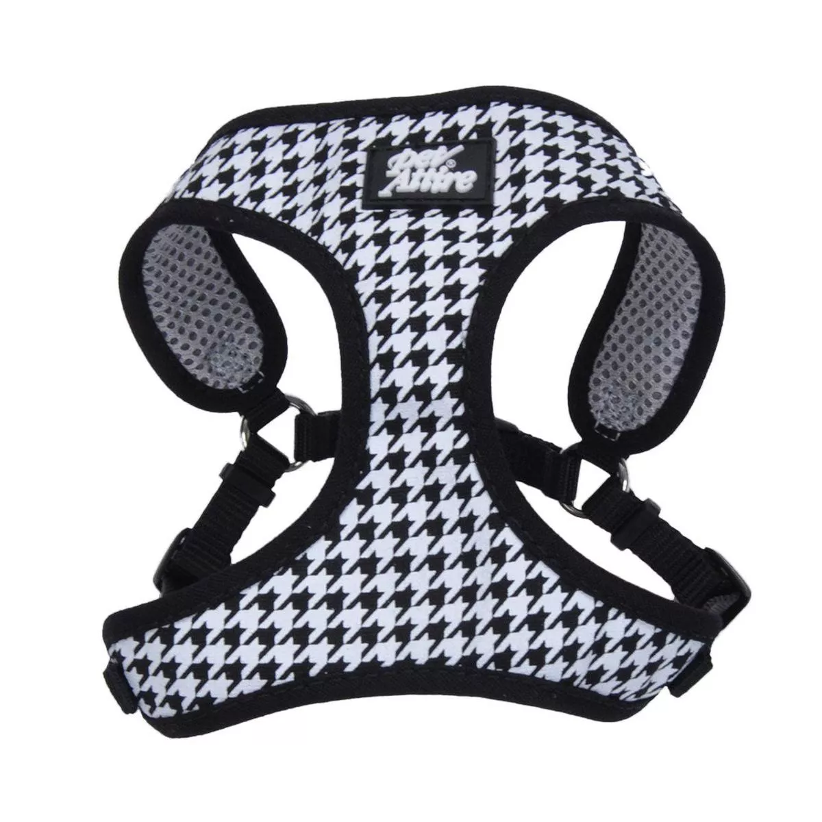 Ribbon Designer Wrap Adjustable Dog Harness, Houndstooth