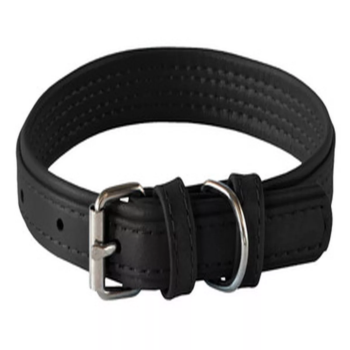 Rogz Genuine Leather Buckle Collar Black