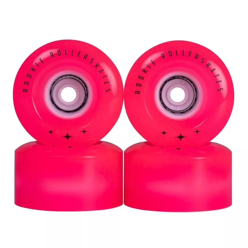 Rookie LED Flashing Rollerskate Wheels – Clear Pink