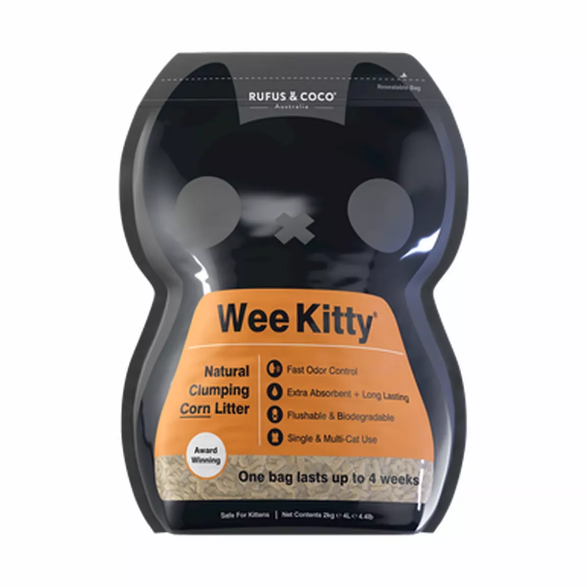 Rufus & Coco WEE KITTY CORN Clumping Cat Litter