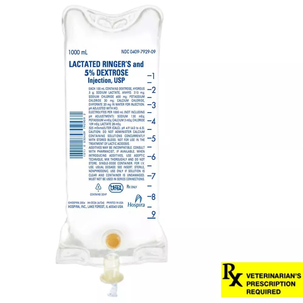 Rx Lactated Ringer’s and 5% Dextrose Injection Solution, 1000ml