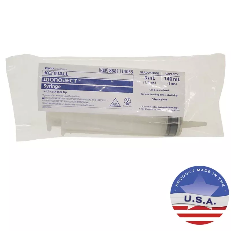 Rx Monoject Syringe with 140 cc Catheter Tip Clear