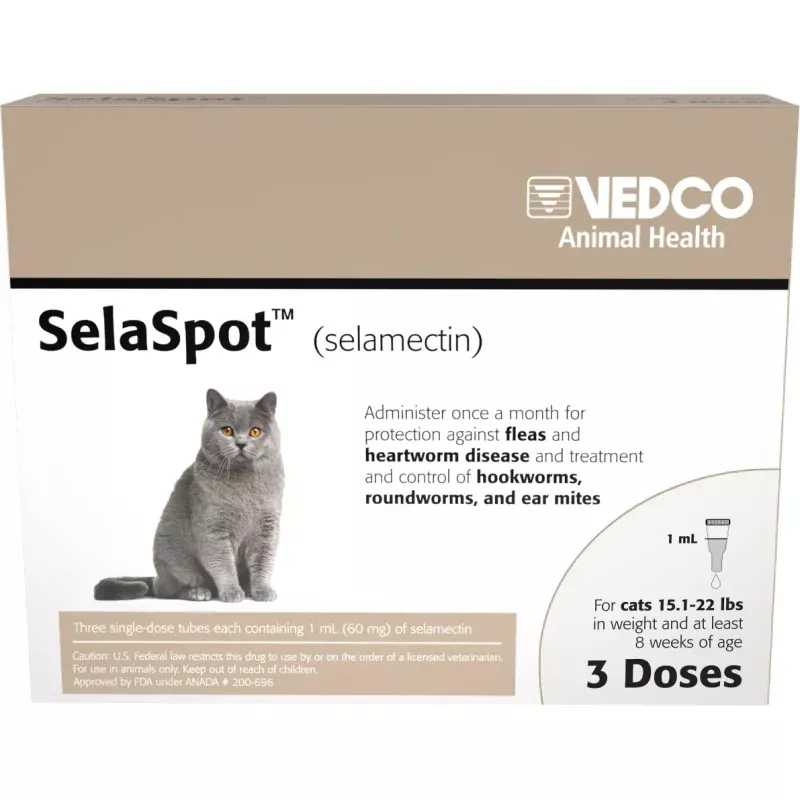 Rx SelaSpot (selamectin) Once-A-Month Flea & Heartworm Topical Solution for Cats