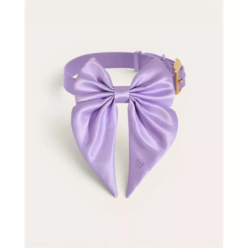 Satin Collar Bow 2.0 - Lilac Lilac