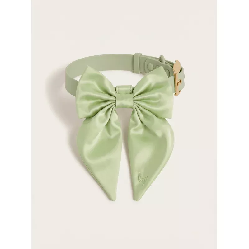 Satin Collar Bow 2.0 - Matcha Matcha