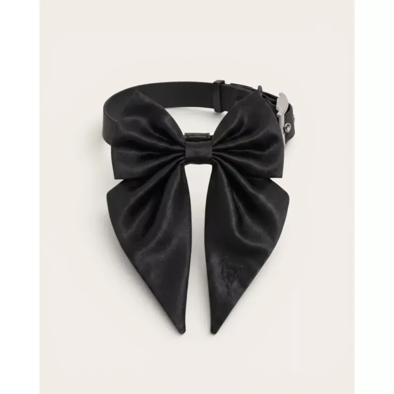 Satin Collar Bow 2.0 - Midnight Midnight