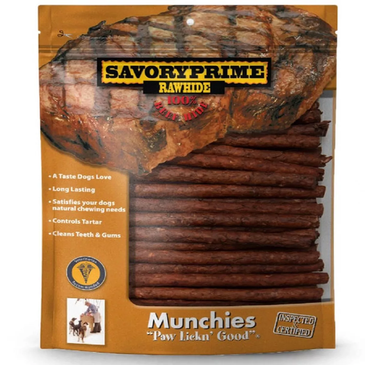 Savory Prime Rawhide Munchie 5in. Stick Beef, 100 count