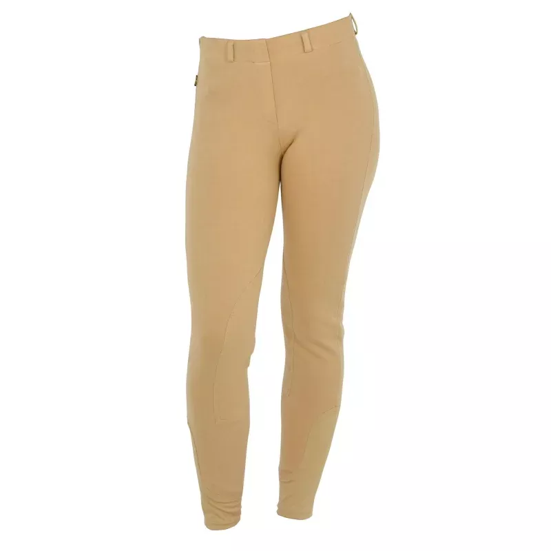 Saxon Knee Patch Women's Pull-On Breeches Beige
