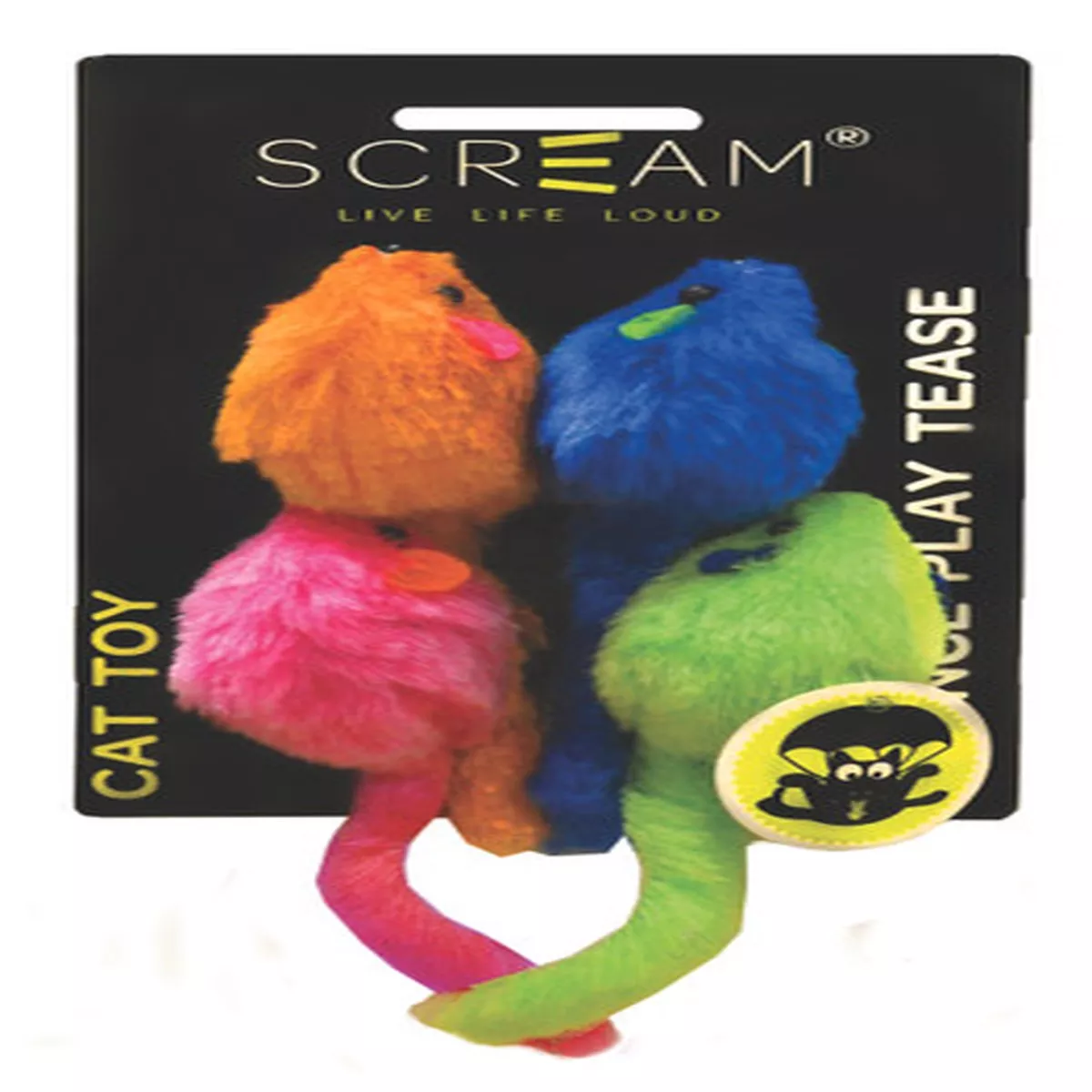 Scream Multi-Coloured Mice Cat Toy