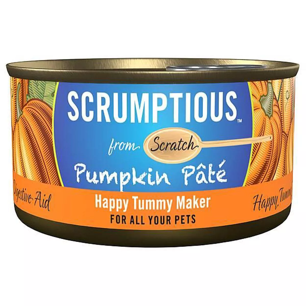 Scrumptious From Scratch Pumpkin Pate Wet Cat Food Can