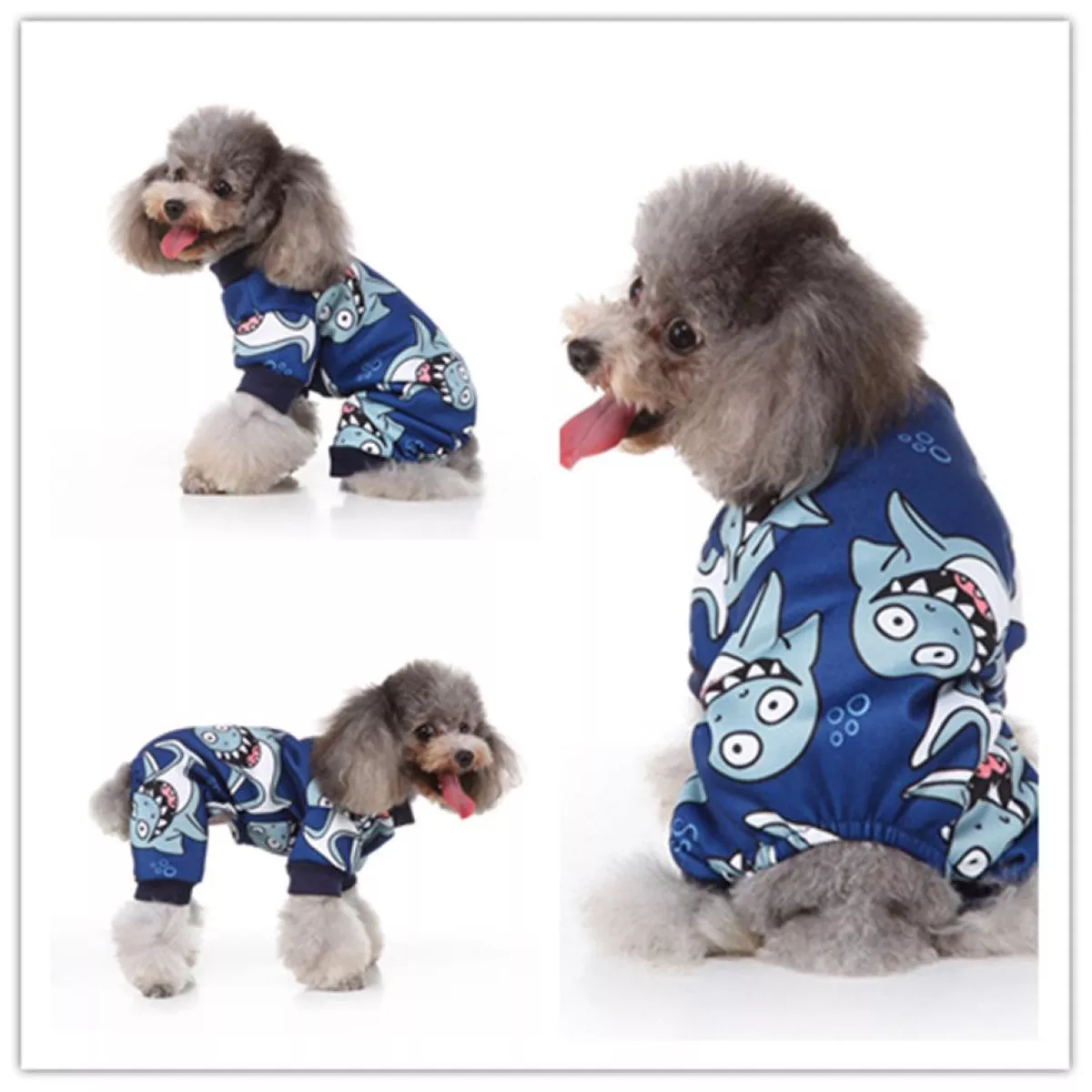 Shark Outfit Pet Clothes Blue