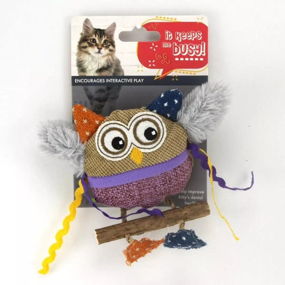 Silvervine Burlap Owl Cat Toy
