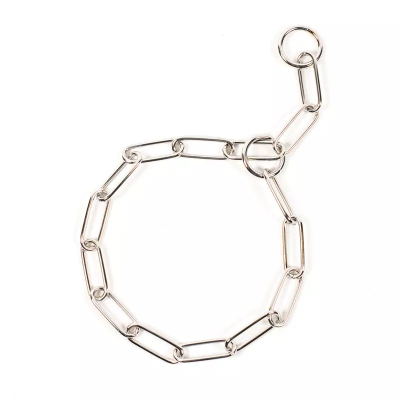 Slip collar with big links, chromed 60cm/3mm